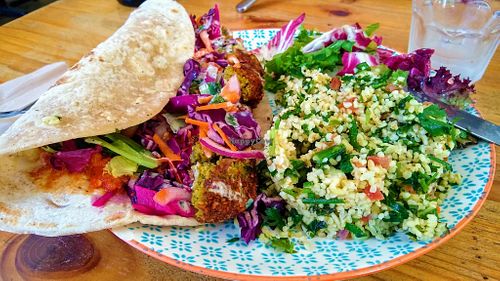 Falafel Kebab at Gandhi's Cafe in Ambleside