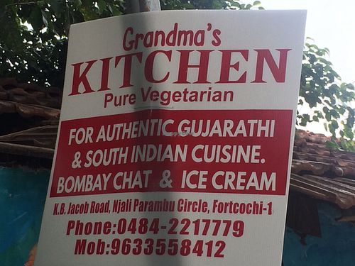 advertisement at Grandma's Kitchen in Kochi
