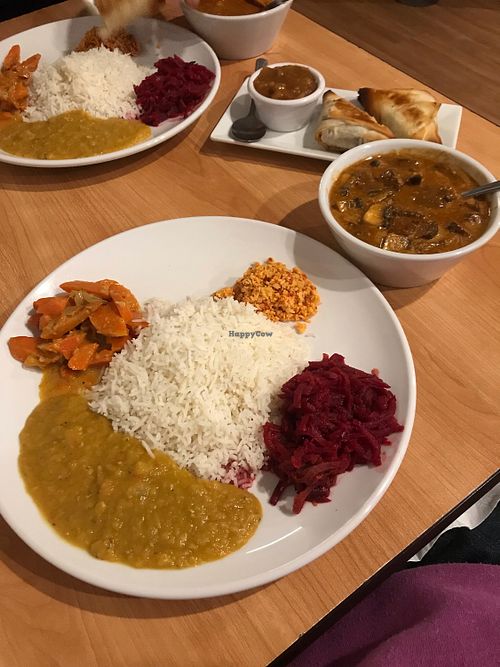 Sri Lankan dinner with mushrooms at Serendib in Ellsworth