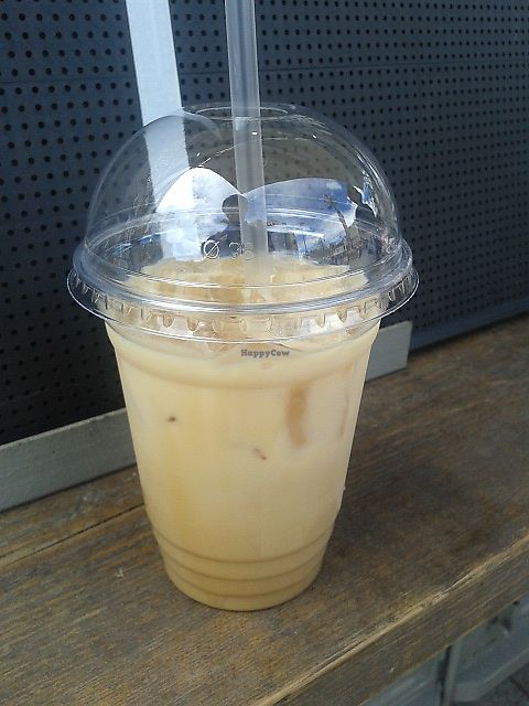Soya, toffee nut iced latte at Flamingo Bar and Cafe in Sunderland