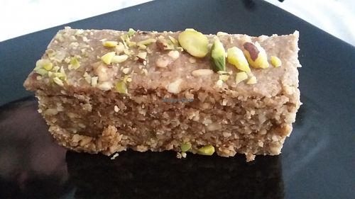Peanut butter and pistachio flapjack at Flamingo Bar and Cafe in Sunderland