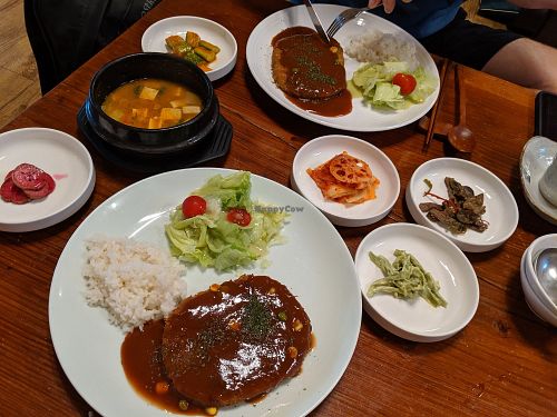 More banchan arrived with the main tonkassu plate as well! at Hyangjeok Won - 향적원 in Gyeongju