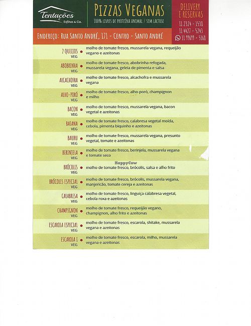 Vegan Menu (1) at Tentacoes Esfihas & Cia in Santo Andre