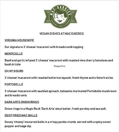 Vegan Options at Mac Daddies in Manchester