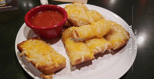Vegan Cheesy Bread - absolutely divine! at Waldo Pizza in Kansas City
