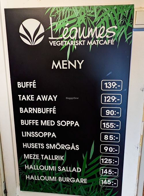 Menu sign at Legumes - Hornsgatan at Legumes - Hornsgatan in Stockholm