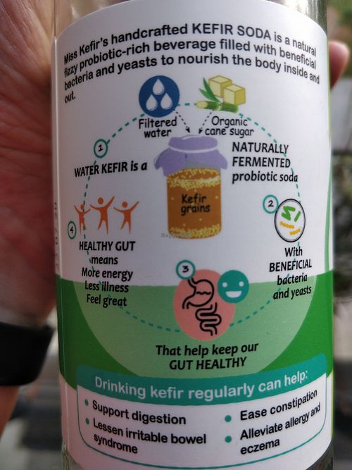 Soda kefir made using water kefir. Suitable for vegans at Miss Kefir in Central Singapore
