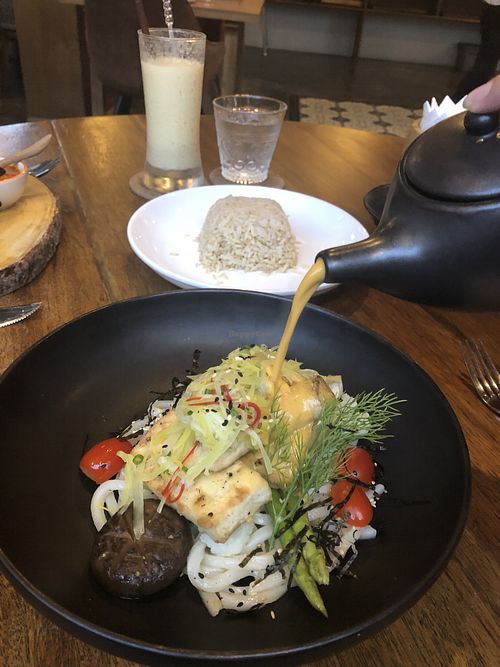 Thai fusión fine dinning separate menu for vegetarians and vegans at Suay Restaurant in Phuket