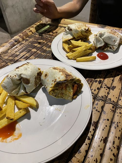 Tempeh Burrito + Lebanese Wrap  at Warung Mexicana in 