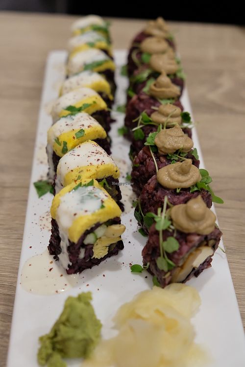 No, your brain isn't playing tricks on you; this is sushi. at Beyond Sushi - Mulberry St in New York City