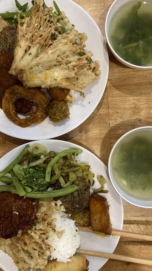 2x buffet plates + free soup!  at Au Lac in Da Lat