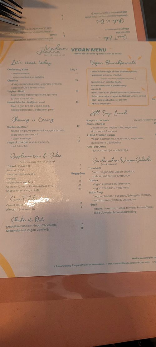 Full vegan menu available. at Madam Jeanne in Lebbeke