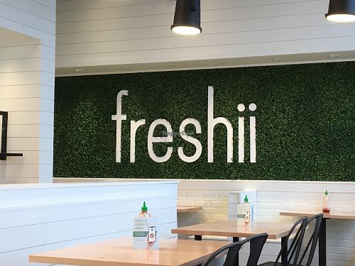Indoor seating at freshii in Panama City Beach