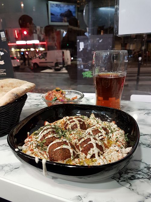 Hummus and falafel at Mr Houmous in Paris