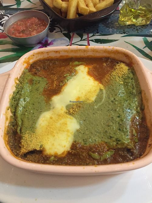 Lasagna  at Lazy Vegan in Santiago