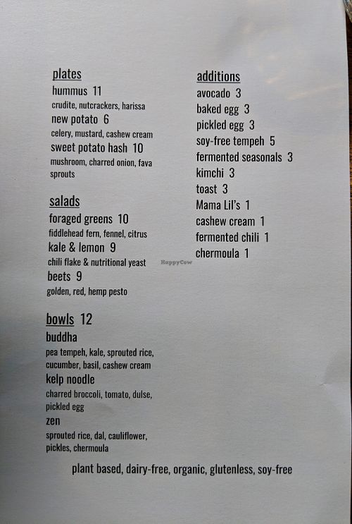 menu at Holiday in Portland