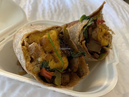 Vegan plant burrito- heavenly!!!! at Common Roots Cafe in Rye