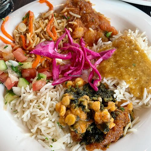 For our main we ordered lentil stew, sabzi, and kachaloo. All were delicious!!  at Afghan Kitchen in Surrey