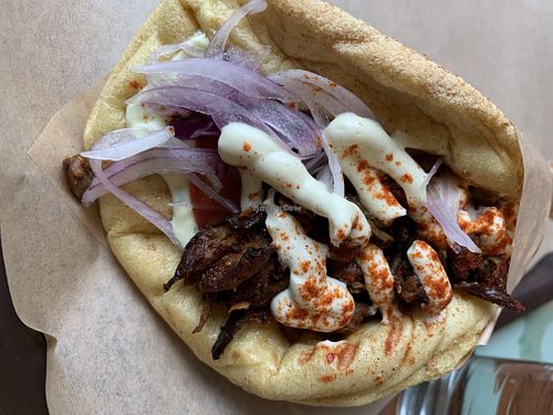 Mushroom gyros  at Vegan Beat in Athens