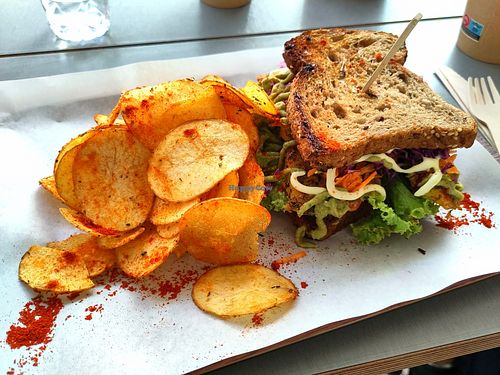 Avocado-omelette at Rhino Vegan Beat in Athens