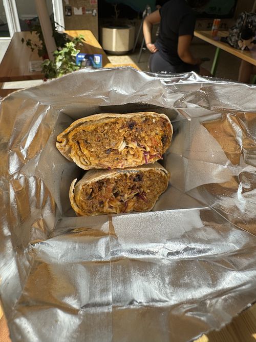 Lahmajun (made with sunflower seed meat)  at Vegan Beat in Athens