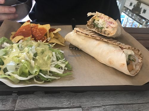 Veggie ball wrap (tortilla) at Vegan Beat in Athens