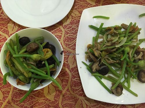 mushrooms & pumpkin leaves at Huong Viet - Nguyen Trai in Ho Chi Minh City