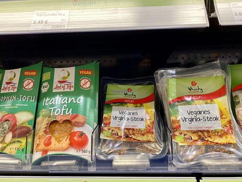 vegan steaks at Vitalia Reformhaus in Leipzig