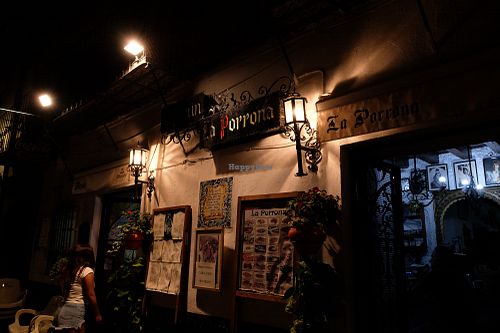 Restaurant at night at La Porrona in Granada