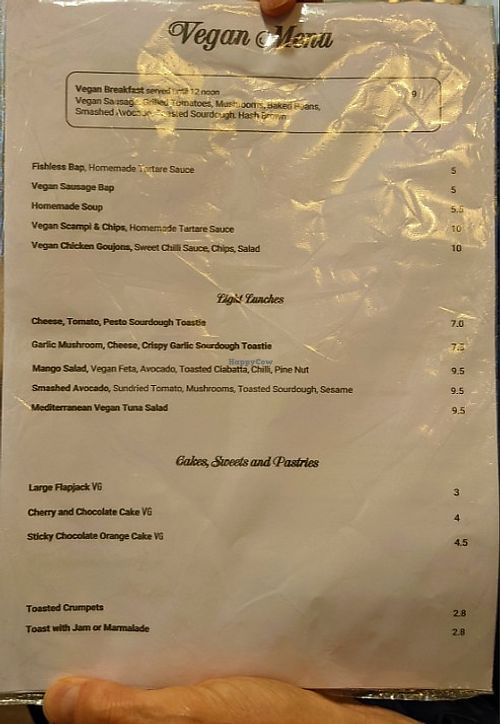 Vegan menu at Number Forty Four in Kirkby Lonsdale
