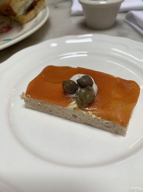 Vegan salmon   at Neverland Tea Salon in Vancouver