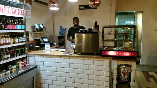 Inside at Prashad Cafe in Cape Town