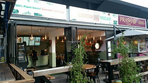 Outside at Prashad Cafe in Cape Town