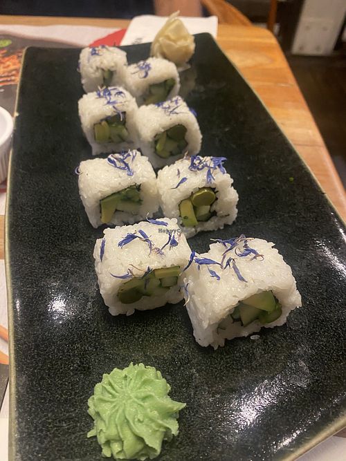 Sushi with asparagus   at Wagamama in Limassol