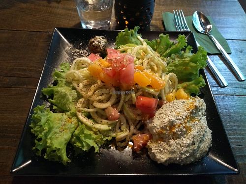 My Raw courgetti lunch: only 5 euros, a super fair price!  at Nirvana in Riga