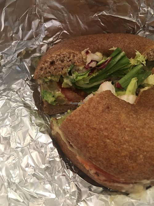 The Morrissey vegan bagel (wholewheat) at The Steamhouse in Stratford Upon Avon