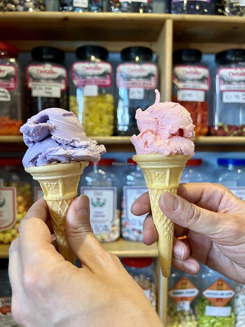 Blueberry and strawberry sorbets   at The Ice Cream Shop in Cullen