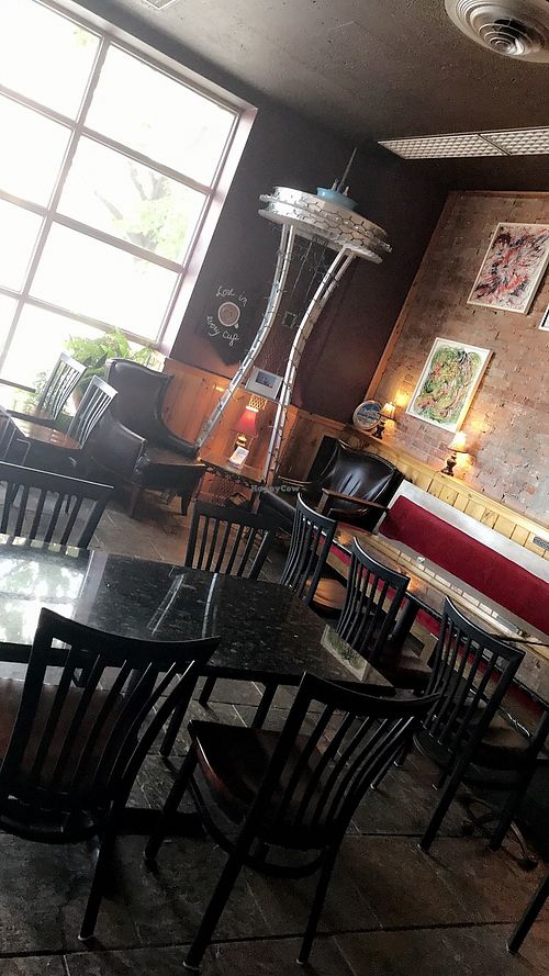 Lots of seating and free WiFi inside at Babb's Coffee House in Jamestown