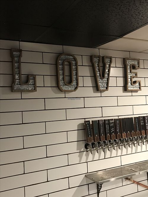 Love sign ( which stands for locally owned vegan eatery) at Vida Eatery  in Bakersfield