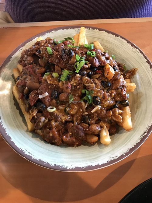 Vegan chili cheese fries  at Vida Eatery  in Bakersfield
