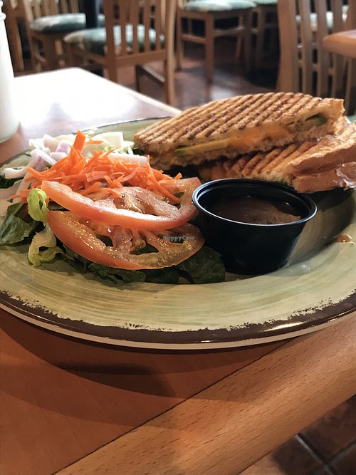 Avocado melt with salad at Vida Eatery  in Bakersfield