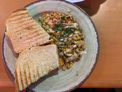 Breakfast melt with roasted corn at Vida Eatery  in Bakersfield