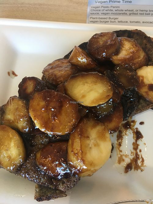 Vegan gluten free banana French toast (no soy or corn) at Rave Organics in Newbury Park