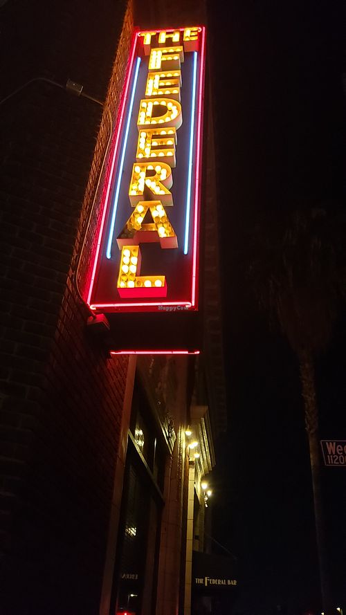 Nostalgic street sign corner of Weddington at The Federal Bar in North Hollywood