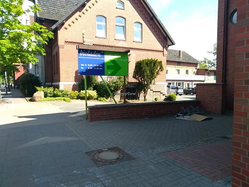 Direction to the organic shop at Bioladen in Uelzen