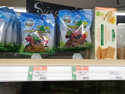 Vegan candies  at Bioladen in Uelzen