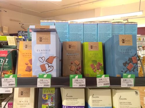 Vegan chocolates  at Bioladen in Uelzen