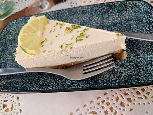 Lemon cheesecake, sooooo good!!! at Veg Joy in Rome