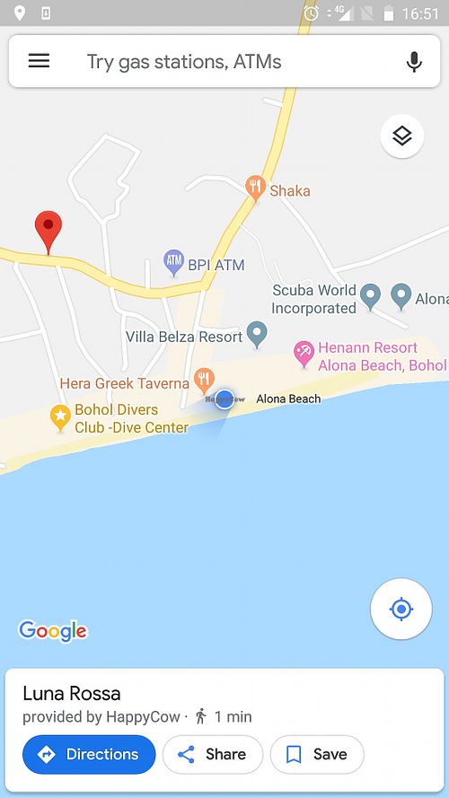 The real location at Oasis Resort Restaurant in Panglao