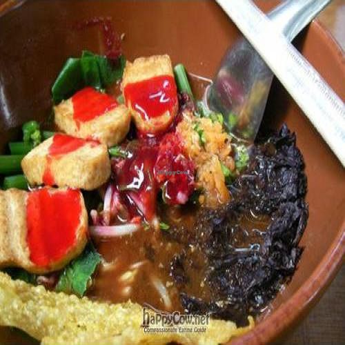 Soup: looks weird, but really tasty at Pun Pun Organic Vegetarian Restaurant - Wat Suan Dok in Chiang Mai